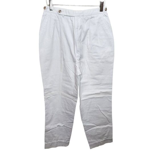 Vintage 80s Nordstrom Preppy Chinos Pants Womens Size 6 White Pleated - Picture 2 of 7